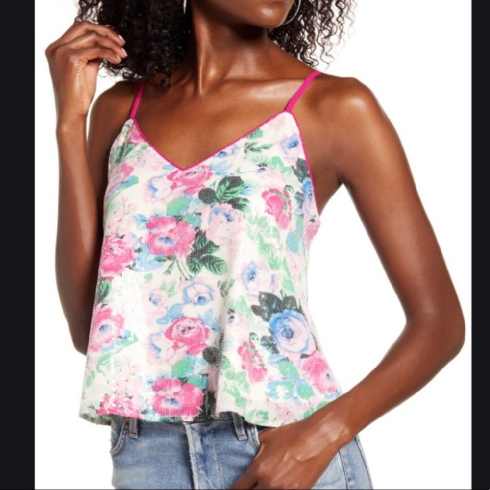 WAYF sequin rose tank top - Picture 2 of 6